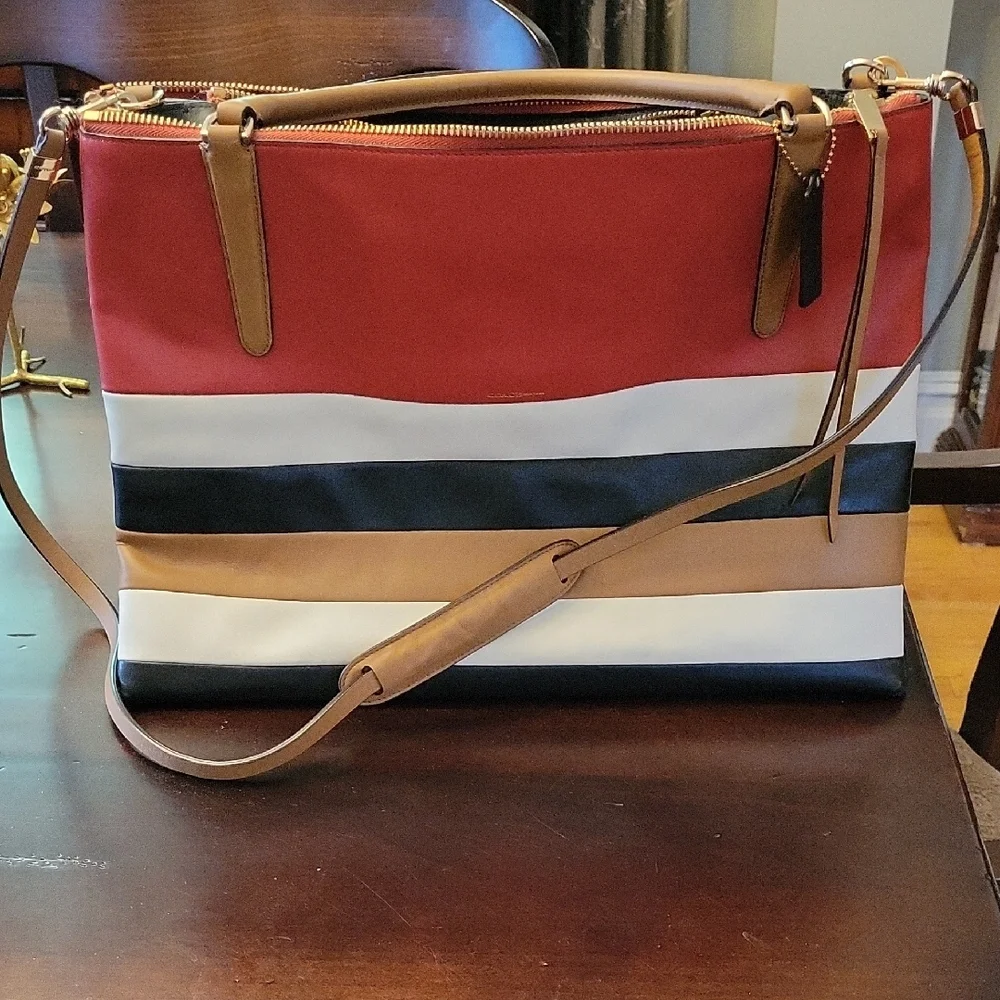 Coach Red, White, and Black Laptop Bag - Picture 2 of 8